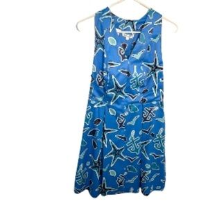 Jade Melody Tam Sleeveless V-Neck Dress Blue Nautical